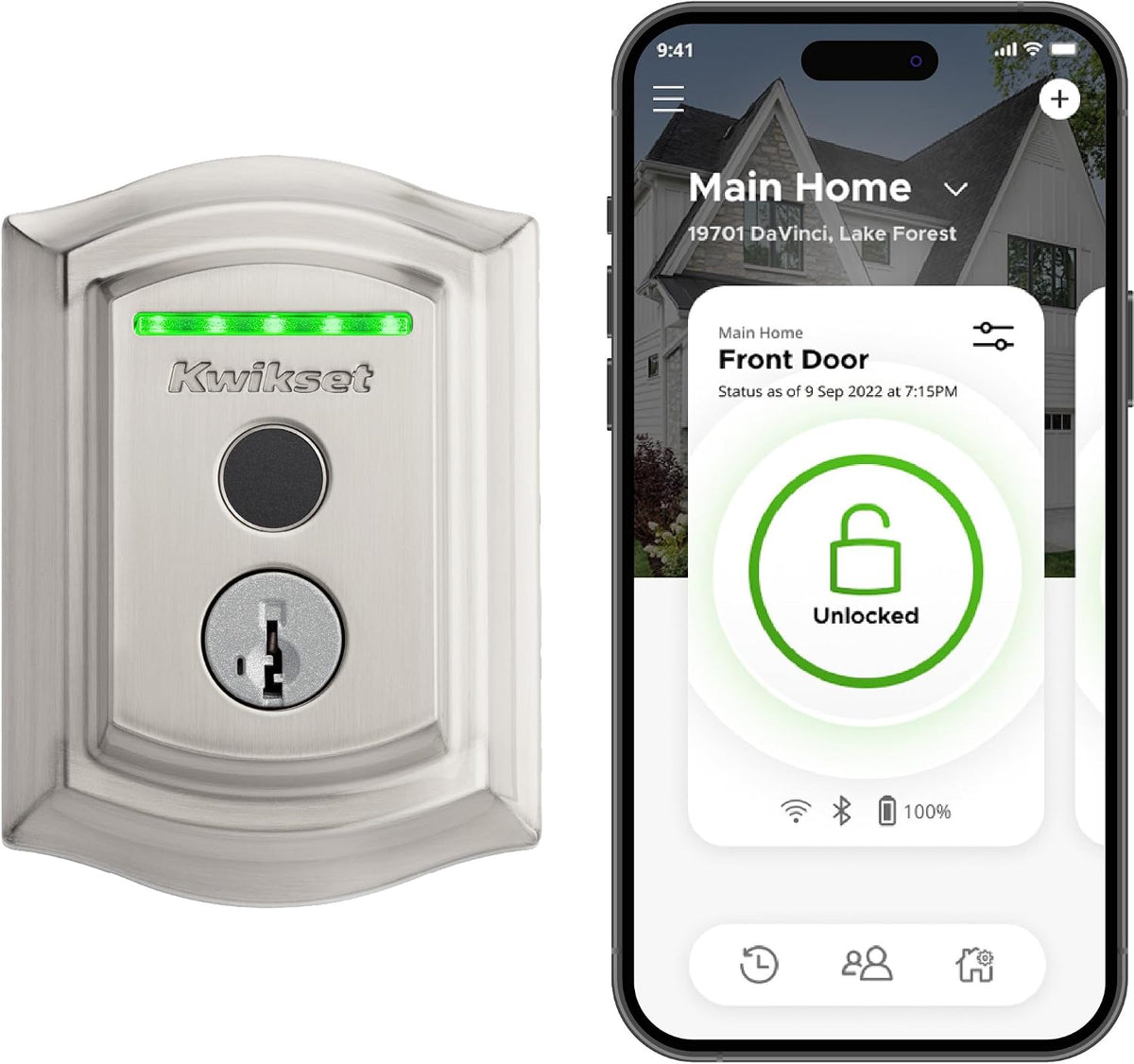 HALO Touch Traditional Fingerprint WiFi Electronic Smart Lock Deadbolt Featuring SmartKey Security